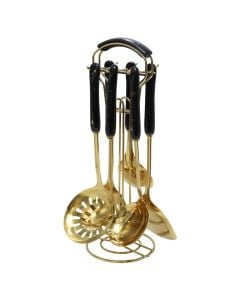 Set kitchen Accessories Service (PK 7), stainless, gold/black, Dia.14x40 cm