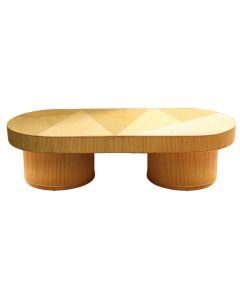 Middle table Kamboja, laminated rattan, natural brown, Dia.65xH40 cm