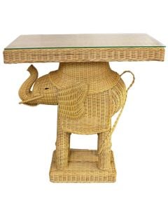 Side table Gajah, rattan, natural brown, 80x45xH70 cm