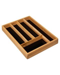 Drawer organizer, bamboo, natural/black, 25x34xH4.5 cm