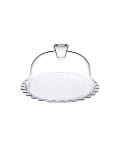 Lara cake holder, glass, transparent, Dia.26 cm x H26.4 cm