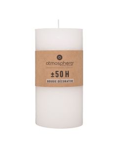 Olia cylindrical candle, paraffin, white, Dia.6.8xH14 cm