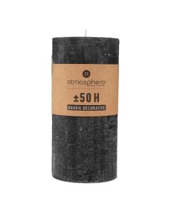 Olia cylindrical candle, paraffin, black, Dia.6.8xH14 cm