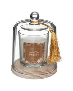 Scented candle with glass holder, Vanilla aroma, white color, 9 cm
