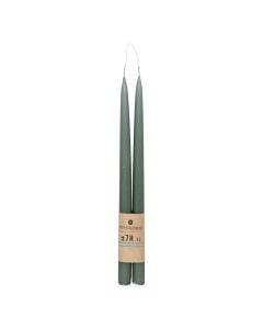 Hugo tall candles (PC 2), paraffin, green, 30 cm