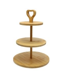 Stand with 3 layer, bamboo, brown, Dia.25x34 cm