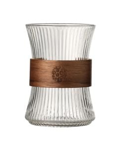 Whiskey drinking glass, glass, transparent / brown, H11 cm / 300 ml
