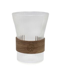 Whiskey drinking glass, glass, transparent / brown, H11 cm / 300 ml