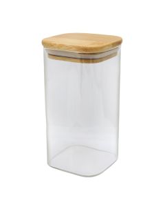 Conservation jar with bamboo lid, glass/bamboo, transparent, H16 cm / 700 ml