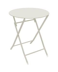 Round folding table Bistro, metallic, beige, Dia.60xH71 cm
