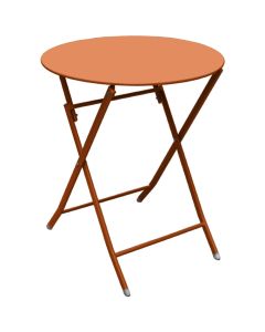 Round folding table Bistro, metal, brown, Dia.60xH71 cm