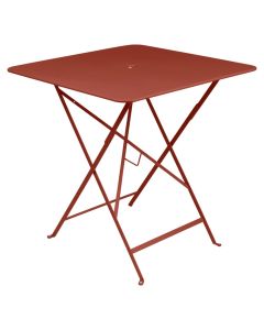 Bistro folding square table, metal, brown, 70x70xH71 cm