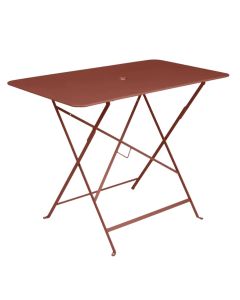 Bistro folding rectangular table, metal, brown, 70x110xH71 cm