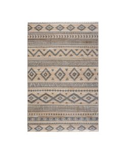 Bamboo rug Etnic, white/gray, bamboo, 60x90 cm