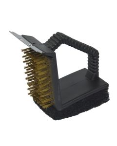 Brush cleaners, for barbeque, plastic-metalic, black, 14 cm, 1 piece