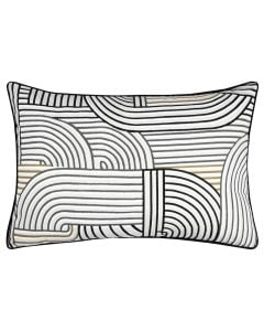 Jastëk dekori Courbes, 94%pambuk/6% poliestër, e bardhë/e zezë, 40x60 cm