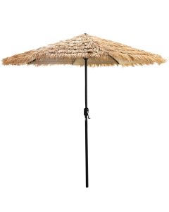 Woven beach/pool umbrella, polyester+PP, brown, Dia.2.7 mt, structure tube 3.5 cm