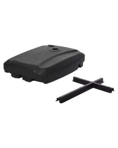 Water-filled indoor umbrella base, HDPE plastic, black, 60 Lt / 60-90 kg /80x60xH15 cm