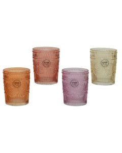 Water/juice glass, glass, different colors, Dia.8xH10 cm / 300 ml