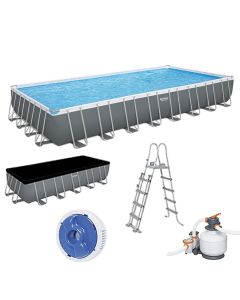 Bestway Power Steel pool with sand filter pump, TriTech/metal, grey, 956 x 488 x H132 cm / 52,231 Lt