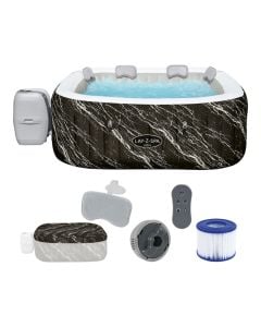 Hydromassage pool Bestway Hawaii AirJet LED, PVC, black marble design, Dia.180xH66 cm / 778 Lt