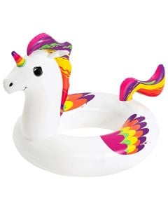 Unicorn Bestway round bed, PVC, white, 91x119 cm