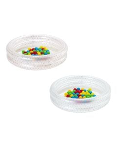 Bestway circular baby pool with balls, PVC, transparent, Dia.90xH20 cm / 50 balls