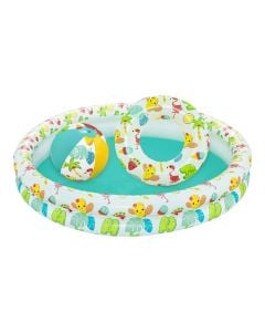 Bestway children's circular pool with ball and splash pad, PVC, different colors, Dia.122xH20 cm