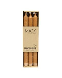 Table candle tall(PK 6), paraffin, brown, 2.2xH25 cm