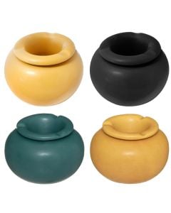 Arty ashtray, dolomite, different colors, Dia.13xH8.5 cm