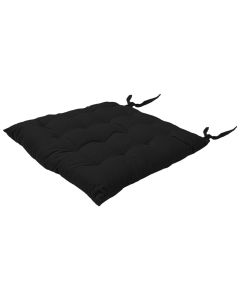 Chair cushion with laces, cotton, anthracite, 40x40xH3 cm