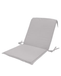 Chair cushion with seat and support, cotton / polyurethane foam, light gray, 50x105xH3 cm
