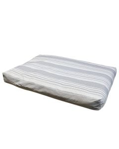 Seat pallets, 70% cotton + 30% polyester/cotton filling, beige with stripes, 80x120x15 cm