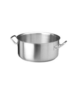Induction shallow pot with two handles, 18/10 stainless steel, silver, Dia.16xH8cm/1.5L