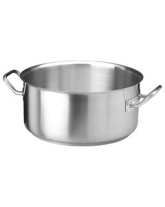 Induction shallow pot with two handles, 18/10 stainless steel, silver, Dia.36xH17cm/16.8L