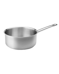 One handle Induction shallow pot, 18/10 stainless steel, silver, Dia.24xH10cm/4.5L