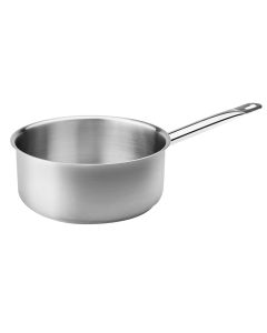 One handle Induction shallow pot, 18/10 stainless steel, silver, Dia.28xH12cm/7.3L