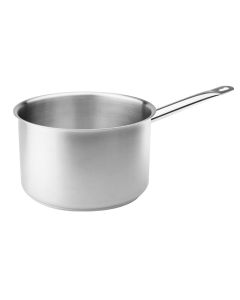 Induction deep pot with one handle, 18/10 stainless steel, silver, Dia.20xH13cm/4L
