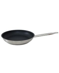 One handle Induction pan with non-stick coating, 18/10 stainless steel, silver, Dia.32xH5.5cm