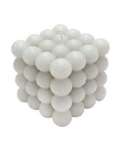 Cuboid decorative candle, paraffin, white, 10x10 cm