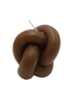 Decorative candle, paraffin, brown, 8x6.5x8.5 cm