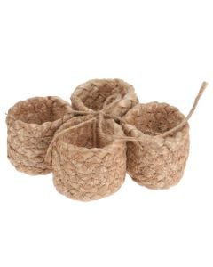 Napkin holder, Dia. 3.5 cm x H 12 cm, color brown, material jute