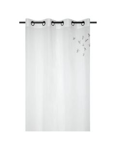 Butine net curtain with rings, 80% cotton and 20% polyester, white, 140x260 cm