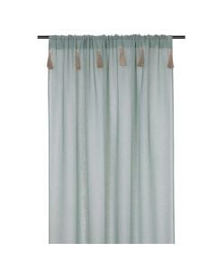 Ibiza net curtain with rings, polyester, green, 140x260 cm