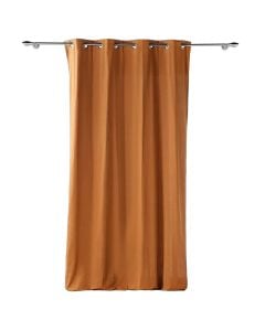 Curtain with eyelets, 60% cotton and 40% polyester, camel brown, 135x260 cm