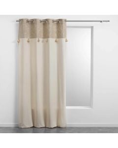 Curtain with eyelets, 65% polyester and 35% cotton, gold, 140x240 cm