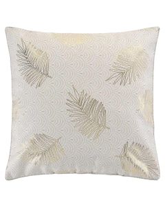 Decorative pillow, polyester, white/gold, 60x60 cm