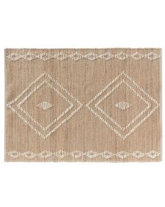 Rug, cotton and jute, beige/black, 120x170 cm