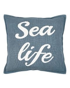 Decorative pillow Arcachon, cotton, blue, 40x40 cm