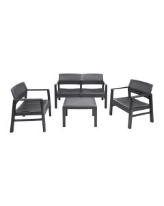 Kilimanjaro set 2 single armchair + 1 double armchair + table, anthracite, single 63x58xH74 cm, Double armchair 121x58xH74 cm, table, 59x46xH40 cm